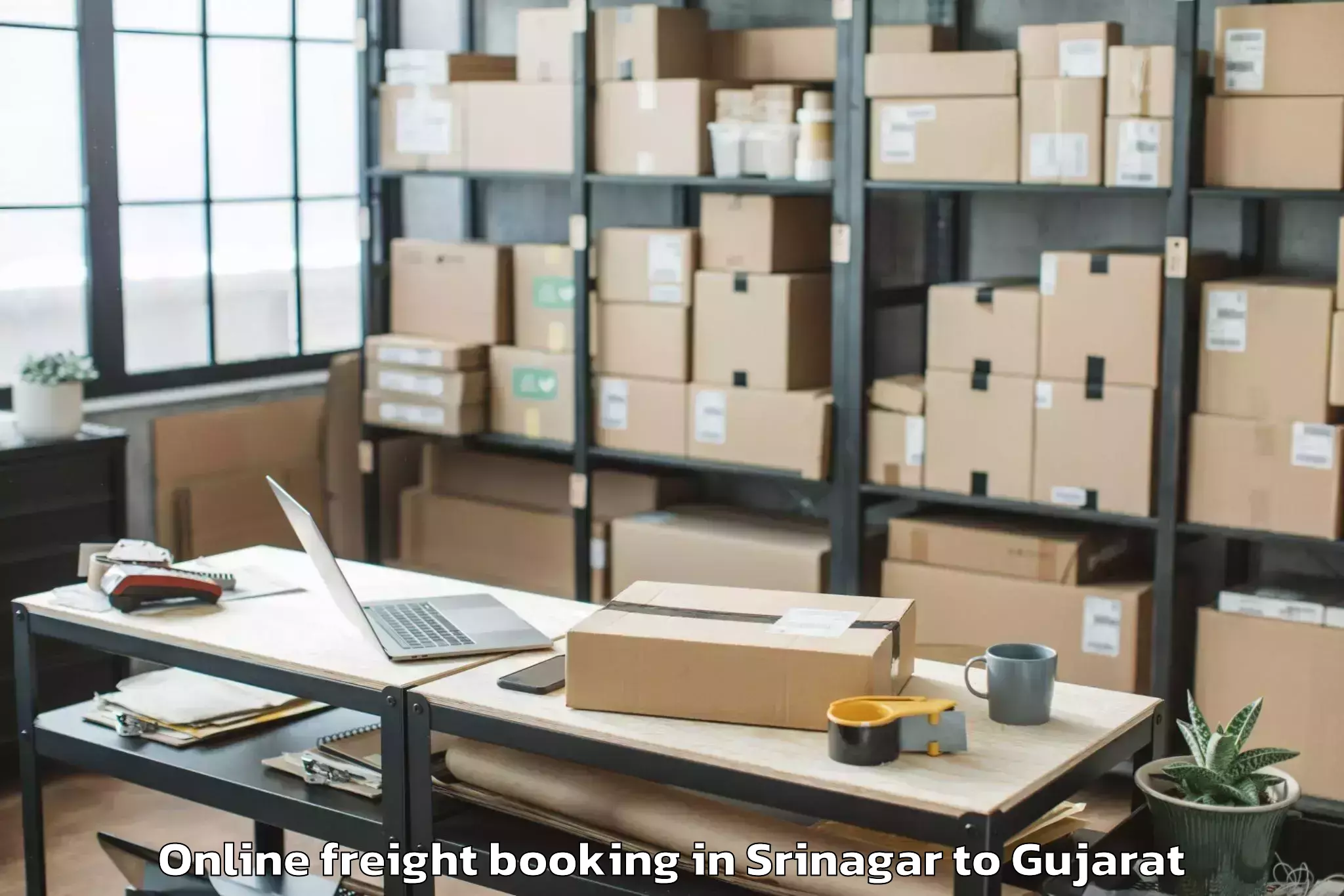 Book Srinagar to Vaghodia Ina Online Freight Booking Online